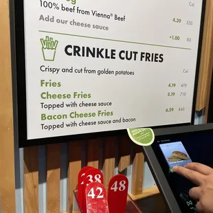 Fry menu