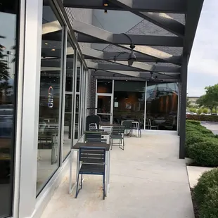 Side patio seating area