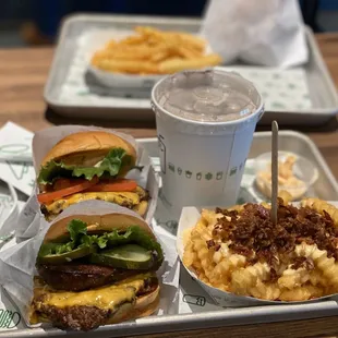 Cookies and Cream Shake, Shack ShackBurger , Link Burger &amp; Bacon Cheese Fries
