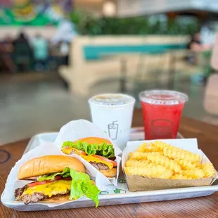 burger and fries