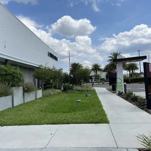 the front of the building
