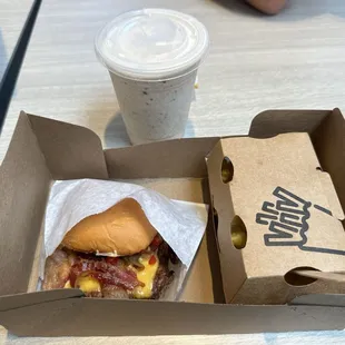 SmokeShack Burger with Cheese Fries &amp; a Cookies &amp; Creme Shake