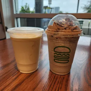 Vanilla shake and cookies and cream shake