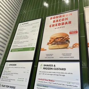 menus and prices on the wall