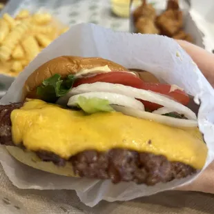 ShackBurger well done with onions