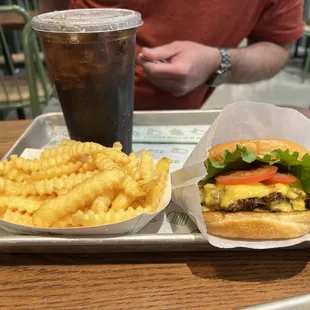 Double Shackburger with fries