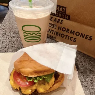 Shack Burger and Black &amp; White shake