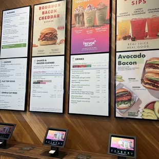 menus on the wall