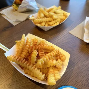 Spicy Fries with ranch $4.69 and Regular fries $3.89