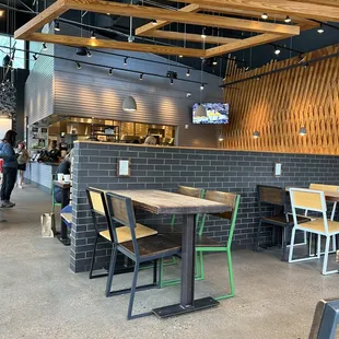 a view of the dining area