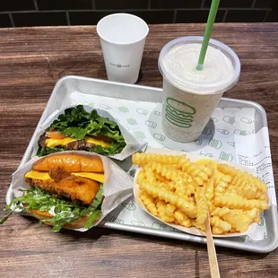 Lettuce Wrapped Shack Burger, Chicken Sandwich &amp; Cheese Fries