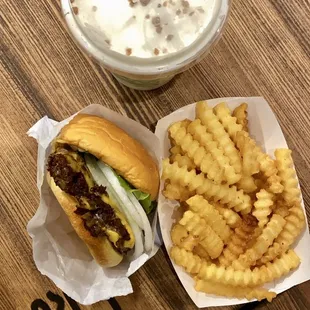IG: eatswithnc ShackBurger + Fries + Cookies &amp; Cream Shake