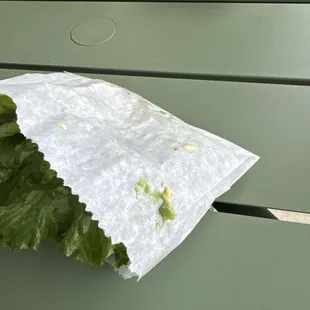 Avacado on my paper.  Didn't order it.