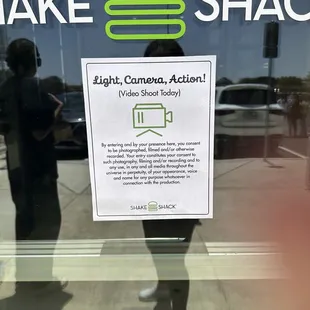 a sign in the window