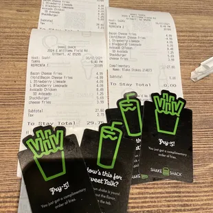 Receipts and coupons