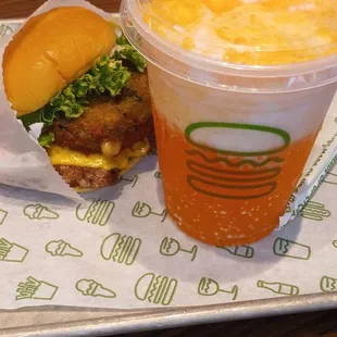 Shack Stack Burger with Creamsicle Float