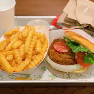 Shroom Burger and Fries