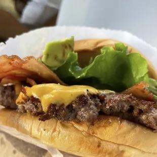 Avocado bacon burger