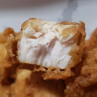 Inside chicken bite