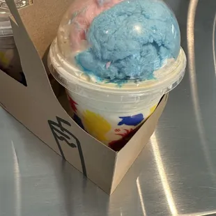 a cup of ice cream