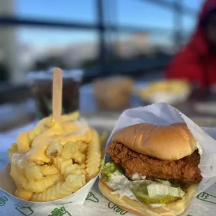 Cheese Fries &amp; chicken sandwich