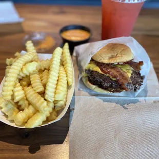 SmokeShack + Fries + Strawberry Salted Limeade 50/50