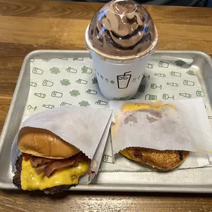 SmokeBurger, grilled cheese and Oreo funnel cake shake