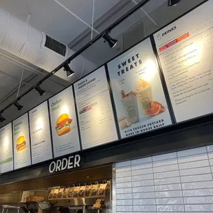 menus on the wall