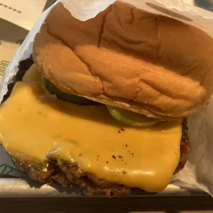 Veggie burger, not the mushroom burger