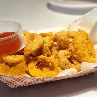 Fried calamari appetizer, $8