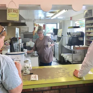 two women in a shake shop