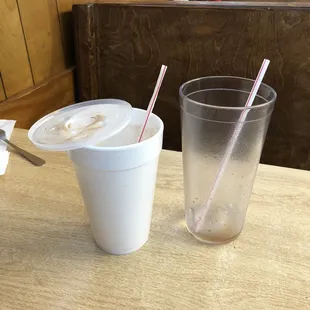 Milkshake cup $3.10 and one refill soda cup $1.90