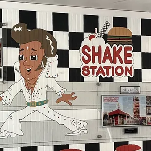 a picture of a cartoon character on the wall