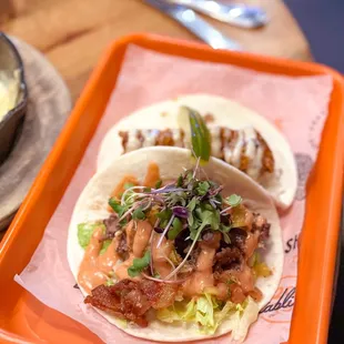 two tacos on a plate