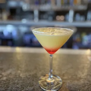 Upside down pineapple martini