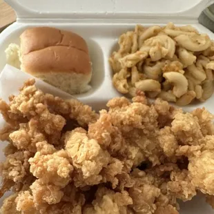 Cracked conch with mac &amp; cheese