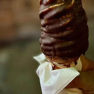 Chocolate dipped cone