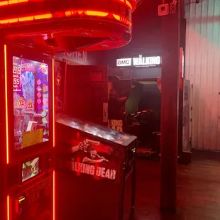 a game room with arcade machines