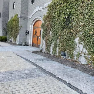 the entrance to the building