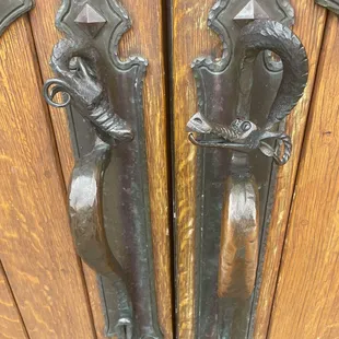 Dragon hardware on the door handles