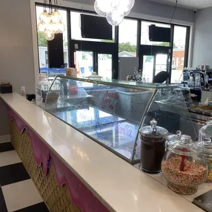 an ice cream shop counter