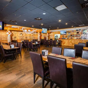 the dining area of a restaurant