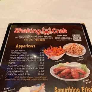 menu