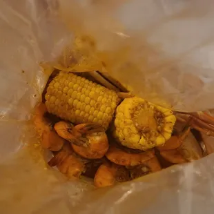a close up of a piece of food in a plastic bag