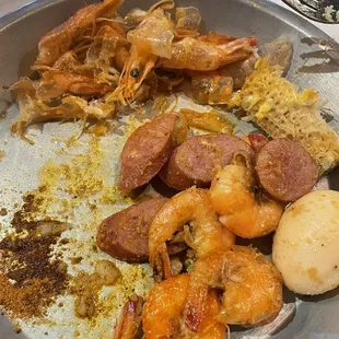 Shrimp and corn and sausage and potatoes