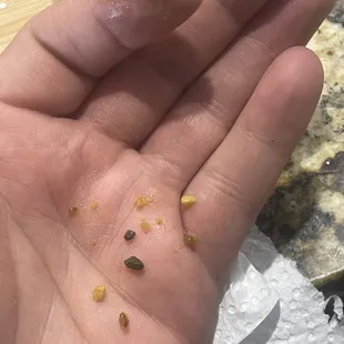 Baklava and pebbles inside