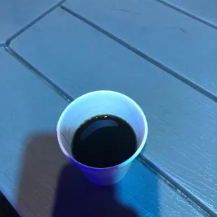 a cup of coffee on a table