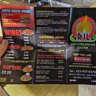 menu and prices