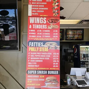 menu and prices