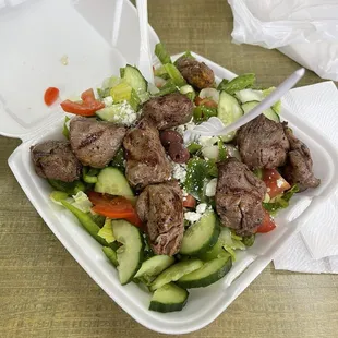 Lamb Kabob salad